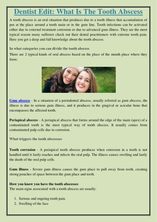 Dentist Edit: What Is The Tooth Abscess