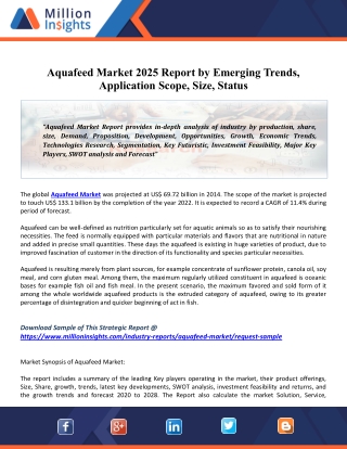 Aquafeed Market Revenue, Pricing Trends, Growth Opportunity, Regional Outlook And Forecast To 2025