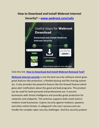 How to Download and Install Webroot Internet Security? – www.webroot.com/safe