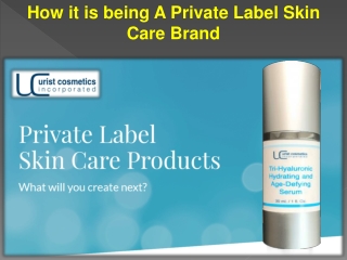 How it is being A Private Label Skin Care Brand