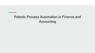 RPA in Finance and Accounting