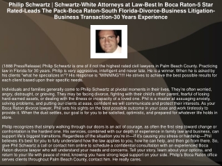 Philip Schwartz | Schwartz-White Attorneys at Law-Best In Boca Raton-5 Star Rated-Leads The Pack-Boca Raton-South Florid