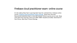 Firebase cloud practitioner exam- online course