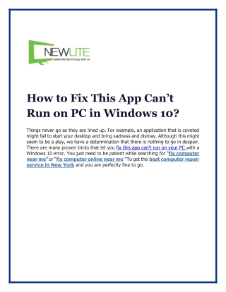 How to Fix This App Can’t Run on PC in Windows 10?