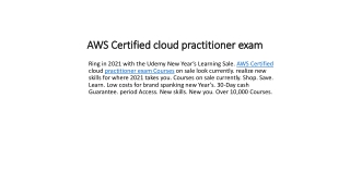 AWS Certified cloud practitioner exam
