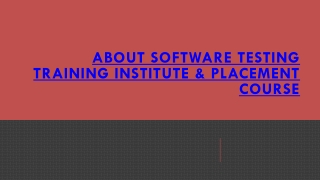 Software Testing Training & Placement Course Outline