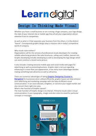 Design Is Thinking Made Visual