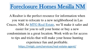 Foreclosure Homes Mesilla NM