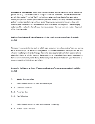 Global Electric Vehicle Market  Trends, Size, Competitive Analysis and Forecast - 2019-2025