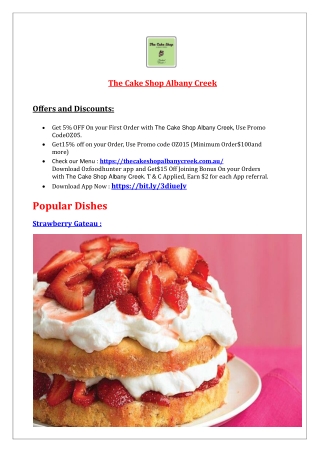5% off - The Cake Shop Albany Creek takeaway Menu, QLD
