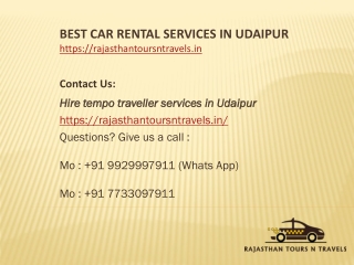 Car rental services in Udaipur