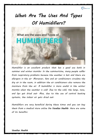 What Are The Uses And Types Of Humidifiers?