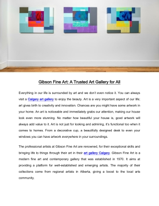 Gibson Fine Art: A Trusted Art Gallery for All