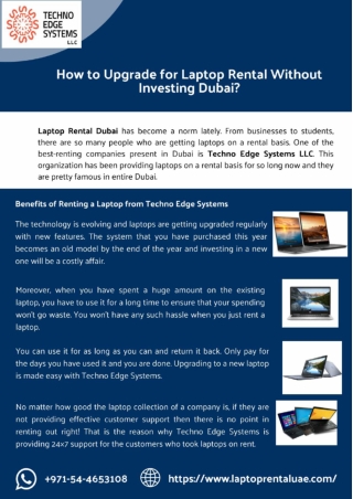 How to Upgrade for Laptop Rental Without Investing Dubai?