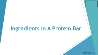 Ingredients In A Protein Bar