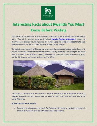 Interesting Facts about Rwanda Tourism Attractions