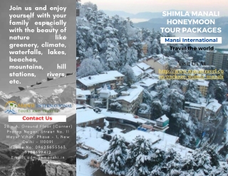 Shimla Manali Honeymoon Tour Packages