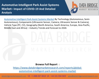 Automotive Intelligent Park Assist Systems Market– Impact of COVID-19 And Detailed Analysis