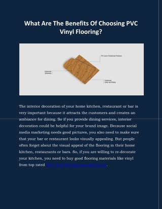 What Are The Benefits Of Choosing PVC Vinyl Flooring?