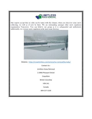 Ice Control Service Burnaby | Snowlimitless.com
