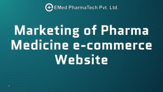 Marketing of Pharma Medicine Ecommerce Website