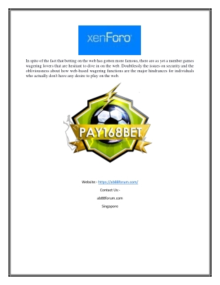 Online Sports Odds Community in Singapore | Ab88forum.com