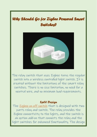 Why Should Go for Zigbee Powered Smart Switches?