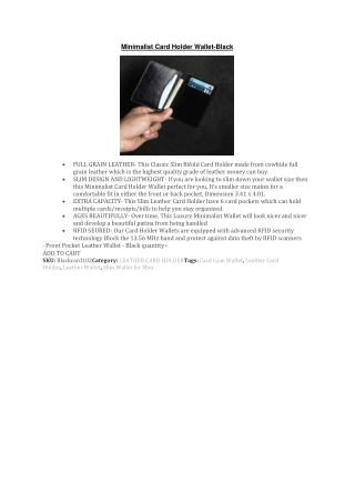 Minimalist Card Holder Wallet-BLACK