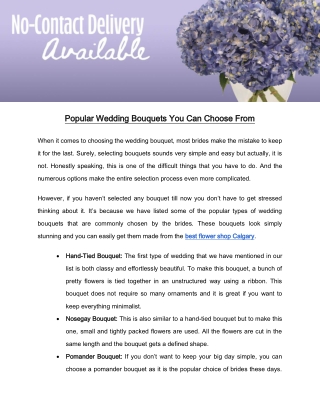 Popular Wedding Bouquets You Can Choose From