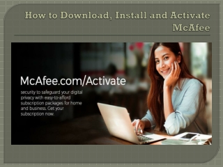 How to Download and Activate Mcafee Security on MaC- Mcafee.com/Activate