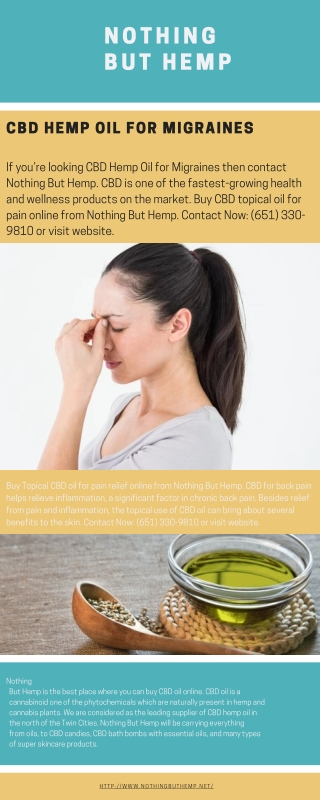 CBD Hemp Oil for Migraines - Nothing But Hemp