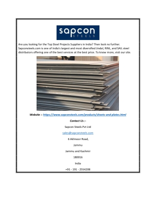 Steel Plate Supplier | Sapcon Steels