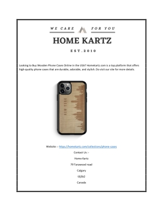 Buy Wooden Phone Cases Online in USA | Homekartz.com