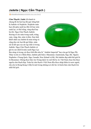 Jadeite ( Ngọc Cẩm Thạch )