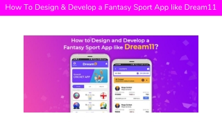 How To Design & Develop a Fantasy Sport App like Dream11