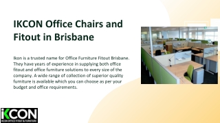 IKCON Office Chairs and Fitout in Brisbane