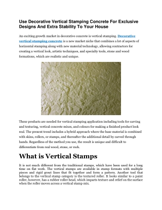 Decorative Vertical Stamping Concrete
