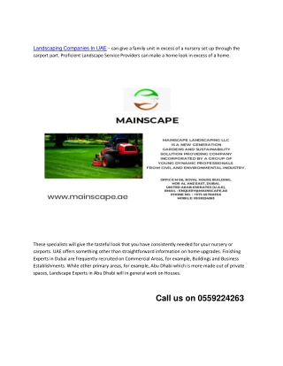 Landscaping Companies UAE