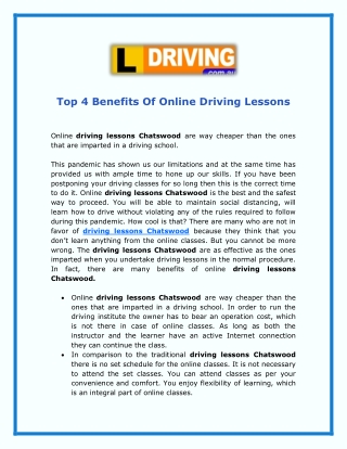 Top 4 Benefits Of Online Driving Lessons