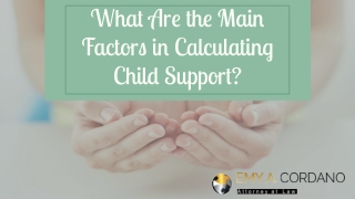 What Are The Main Factors In Calculating Child Support?