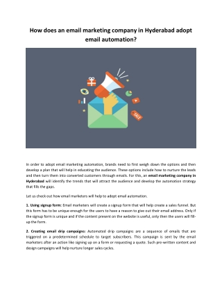 How does an email marketing company in Hyderabad adopt email automation?