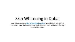 Skin Whitening in Dubai