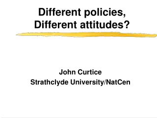 Different policies, Different attitudes?
