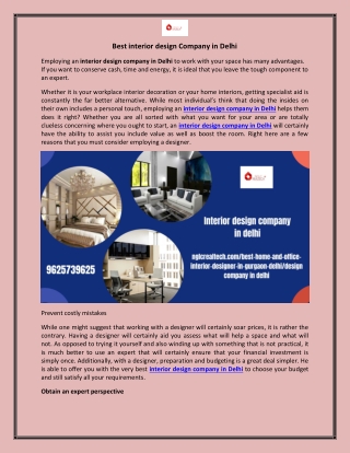 Get Interior Design Company In Delhi