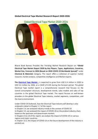 Global Electrical Tape  Market Research Report 2020-2026