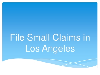 File Small Claims in Los Angeles