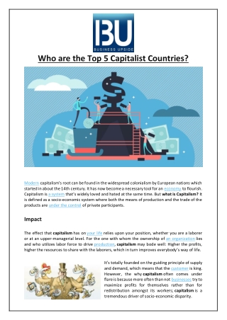 Who are the Top 5 Capitalist Countries?