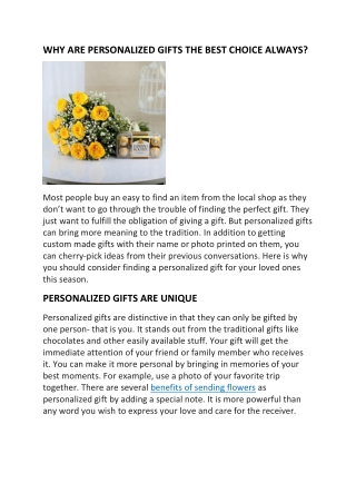 WHY ARE PERSONALIZED GIFTS THE BEST CHOICE ALWAYS?