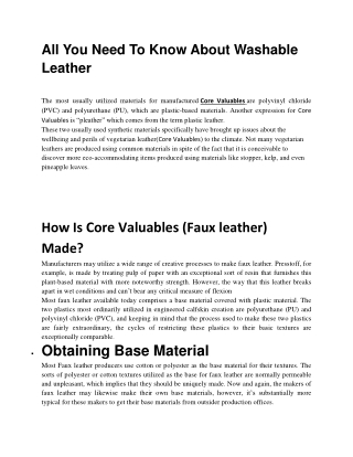 Good Quality Fabrics - Core Valuables