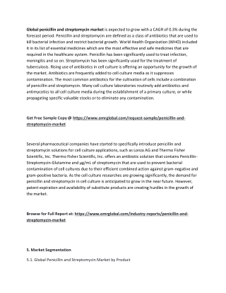 Global Penicillin and Streptomycin Market  will experience a noticeable growth during the forecast period 2019-2025: Ori